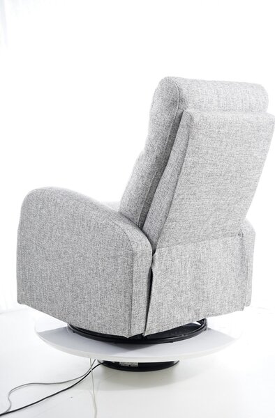 Fotoliu recliner gri cu picioare metalice OLIMP, 72x82x101