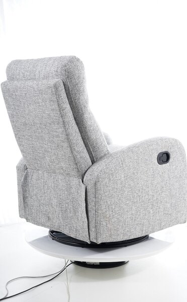 Fotoliu recliner gri cu picioare metalice OLIMP, 72x82x101