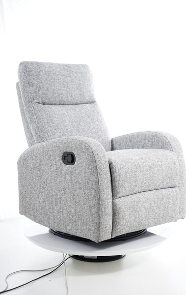 Fotoliu recliner gri cu picioare metalice OLIMP, 72x82x101