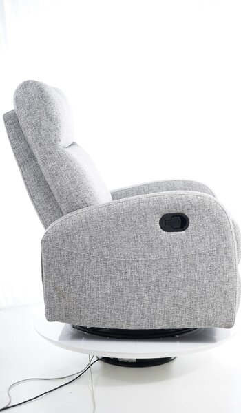 Fotoliu recliner gri cu picioare metalice OLIMP, 72x82x101