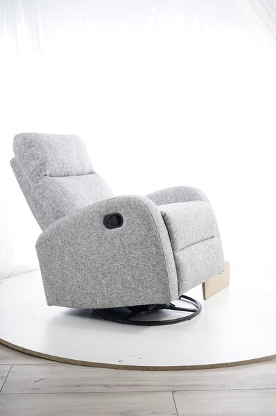 Fotoliu recliner gri cu picioare metalice OLIMP, 72x82x101