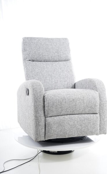 Fotoliu recliner gri cu picioare metalice OLIMP, 72x82x101