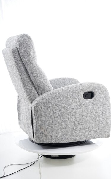 Fotoliu recliner gri cu picioare metalice OLIMP, 72x82x101