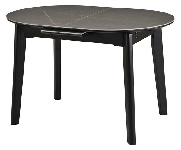 Masa extensibila ARES, gri cu efect de marmura/negru, ceramica/metal