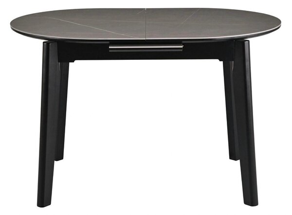 Masa extensibila ARES, gri cu efect de marmura/negru, ceramica/metal