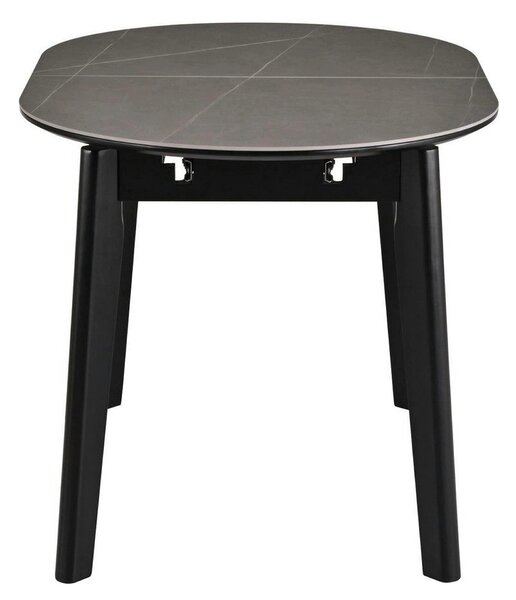 Masa extensibila ARES, gri cu efect de marmura/negru, ceramica/metal