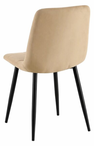 Scaun TED, bej/negru, stofa catifelata/metal, 46x54x88 cm