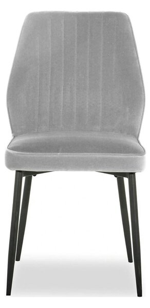Scaun LEX, gri deschis/negru, stofa catifelata/metal, 47x60x89 cm