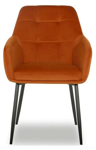 Scaun UGO NEW, caramiziu/negru, stofa catifelata/metal, 58x62x85 cm