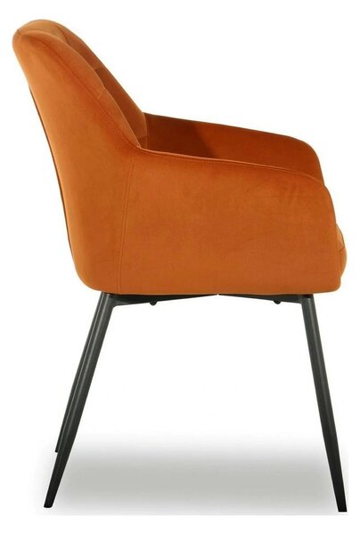 Scaun UGO NEW, caramiziu/negru, stofa catifelata/metal, 58x62x85 cm