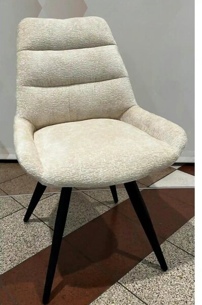 Scaun ART, bej/negru, stofa/metal, 65x56x86 cm