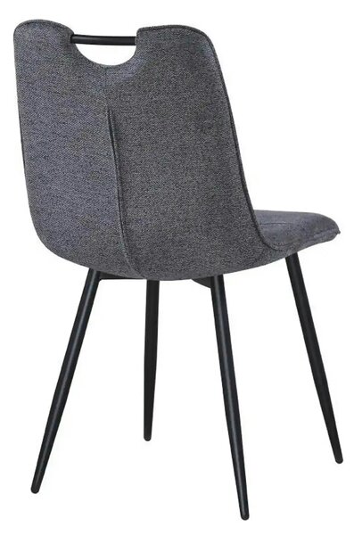 Scaun KIP, gri/negru, stofa clasica/metal, 45x59x89 cm
