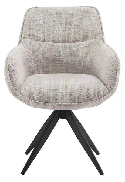 Scaun rotativ TURIN, bej/negru, stofa clasica/metal, 65x62x86 cm