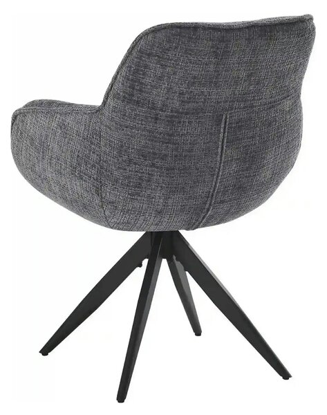 Scaun rotativ TURIN, gri inchis/negru, stofa clasica/metal, 65x62x86 c