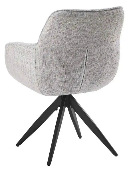 Scaun rotativ TURIN, gri deschis/negru, stofa clasica/metal, 65x62x86