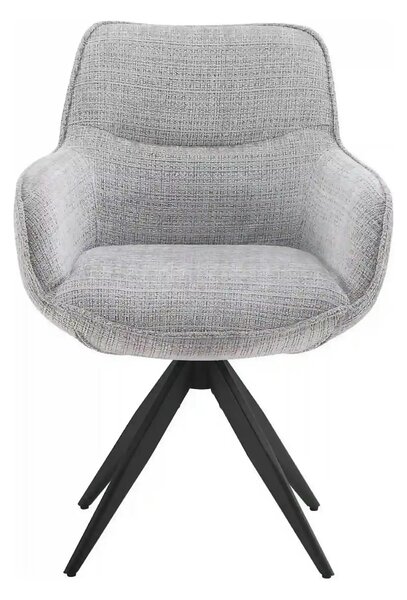 Scaun rotativ TURIN, gri deschis/negru, stofa clasica/metal, 65x62x86