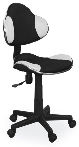 Scaun birou copii ergonomic Q-G2, alb/negru, 48X41X78/95
