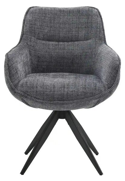 Scaun rotativ TURIN, gri inchis/negru, stofa clasica/metal, 65x62x86 c