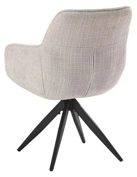 Scaun rotativ TURIN, bej/negru, stofa clasica/metal, 65x62x86 cm