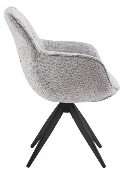 Scaun rotativ TURIN, gri deschis/negru, stofa clasica/metal, 65x62x86