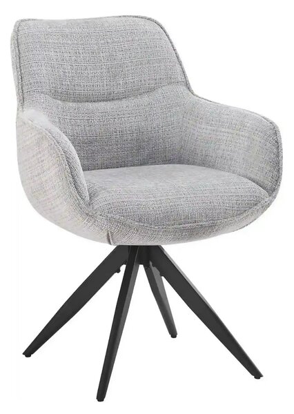 Scaun rotativ TURIN, gri deschis/negru, stofa clasica/metal, 65x62x86