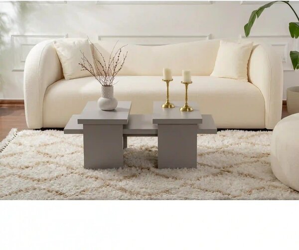 Masuta cafea SANCTUARY, gri, PAL, 110x45x30 cm