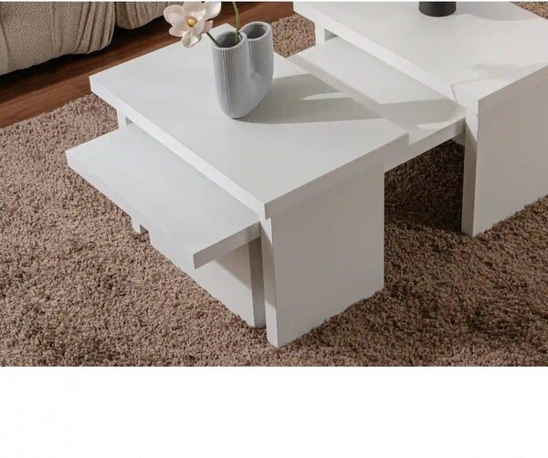 Masuta cafea SANCTUARY, alb, PAL, 110x45x30 cm
