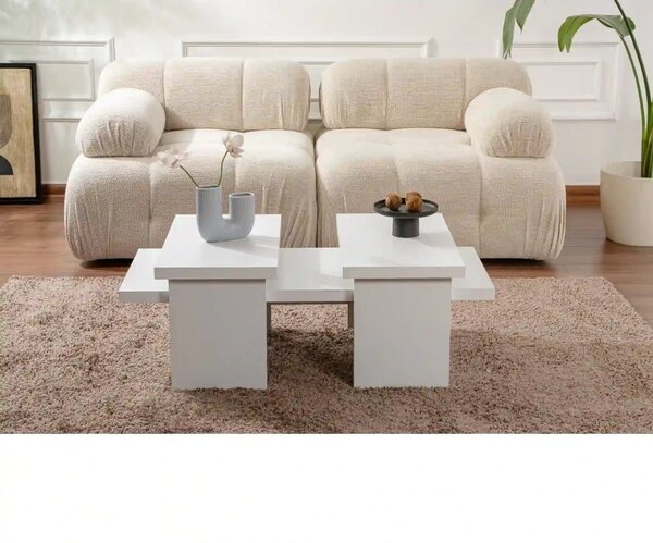 Masuta cafea SANCTUARY, alb, PAL, 110x45x30 cm