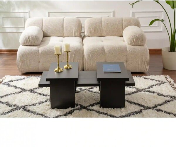 Masuta cafea SANCTUARY, negru, PAL, 110x45x30 cm