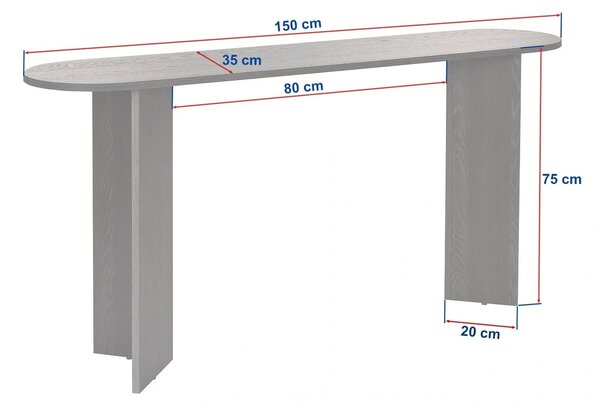Consola SIRA, nuc inchis, PAL, 150x35x75 cm