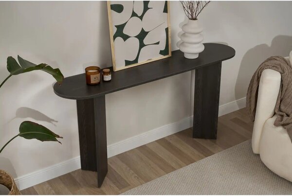 Consola SIRA, negru, PAL, 150x35x75 cm
