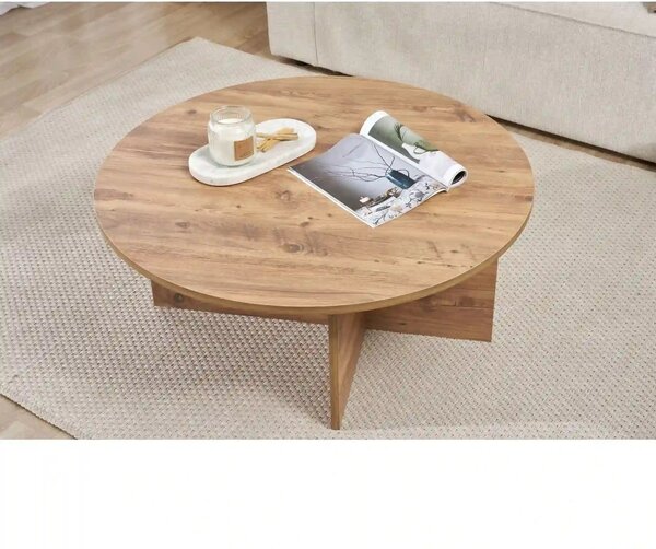 Masuta cafea SOLEIL, pin, PAL melaminat, 90x90x40 cm