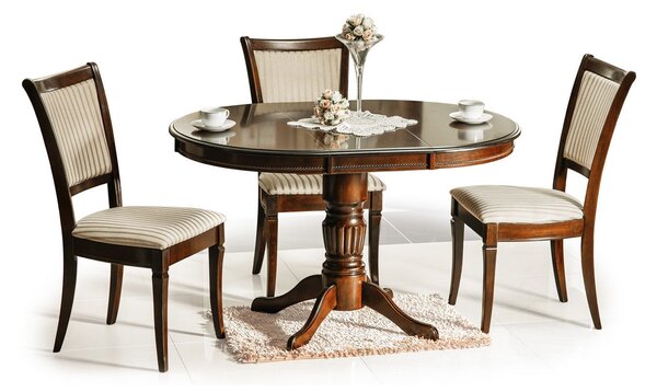 Masa extensibila din lemn Margo, nuc inchis, 90/125X90X75