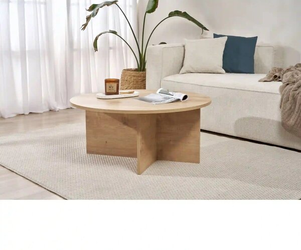 Masuta cafea SOLEIL, stejar, PAL melaminat, 90x90x40 cm