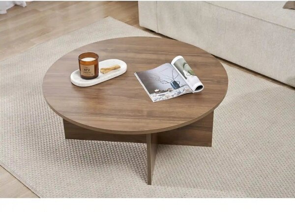Masuta cafea SOLEIL, nuc, PAL melaminat, 90x90x40 cm