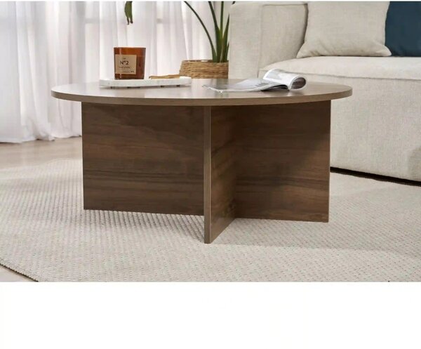 Masuta cafea SOLEIL, nuc, PAL melaminat, 90x90x40 cm