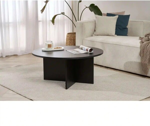 Masuta cafea SOLEIL, negru, PAL melaminat, 90x90x40 cm