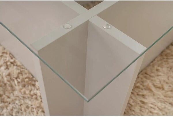 Masuta cafea VETRINO, gri/transparent, sticla/PAL, 105x65x40 cm