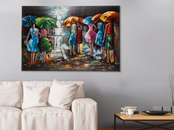 Tablou Rainy Summer, metal, multicolor, 120x80x3 cm
