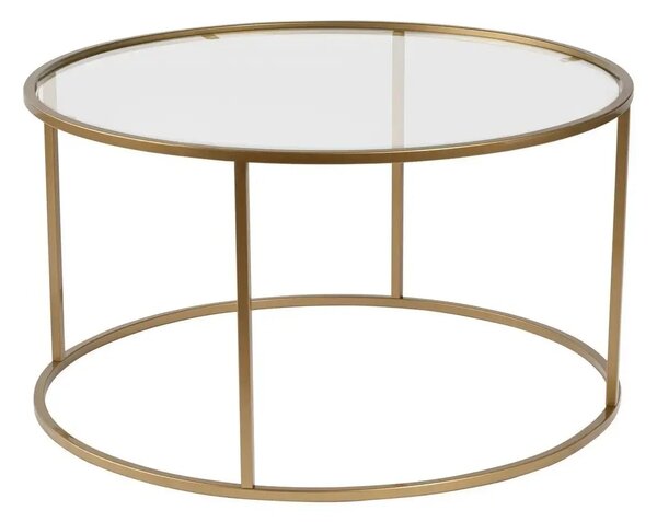 Masuta cafea AURUM, auriu, sticla/metal, 80x80x43 cm