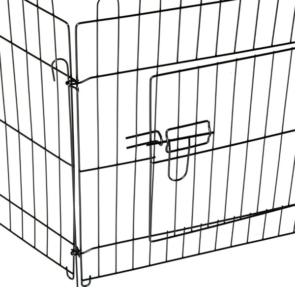 PawHut Țarc pentru Animale Mici, Cușcă Modulară din Oțel pentru Câini, Pisici, Pui, 158x61 cm, Negru | Aosom Romania