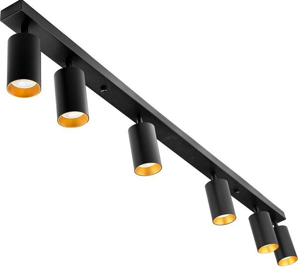 Plafoniera de tavan cu 6 LED-uri, Eris Gold, abajururi mobile in 2 planuri, 1200 mm