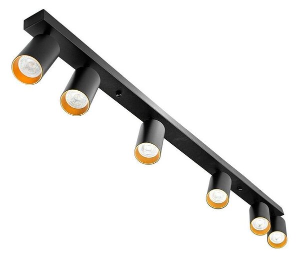 Plafoniera de tavan cu 6 LED-uri, Eris Gold, abajururi mobile in 2 planuri, 1200 mm
