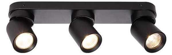 Aplica de tavan reglabila, 3 spoturi, soclu GU10, 35W, 390 x 65 x 120 mm, negru mat, IP20
