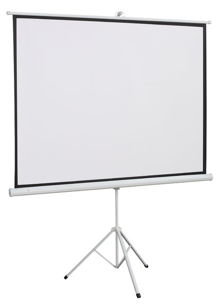 HOMCOM Ecran de Proiecție 84 inch cu Stativ, Suprafață de Proiecție 4:3, Pliabil și Reglabil pe Înălțime, 171x128 cm, Alb | Aosom Romania