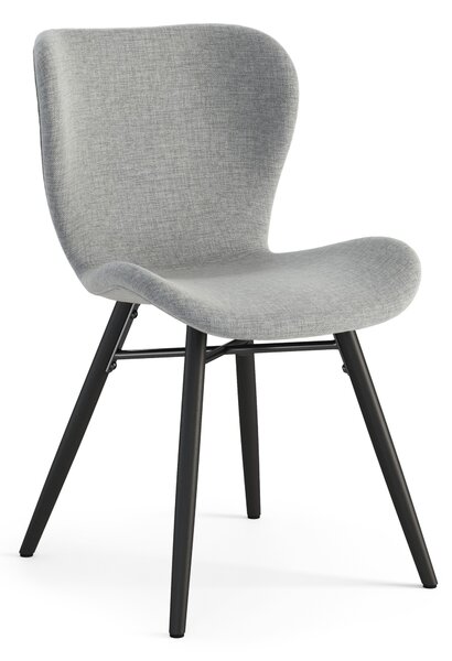 MAZZONI EXPORT ALTEA Gri (țesătură Rio 180) / picioare negre – SCAUN MODERN PENTRU LIVING / SUFRAGERIE / BUCĂTĂRIE / BIROU