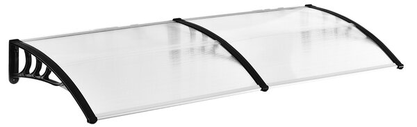 Outsunny Copertină Laterală de Exterior din Policarbonat și Aluminiu, 195x75x23 cm, Transparent | Aosom Romania
