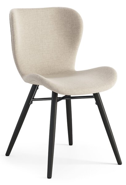 MAZZONI EXPORT ALTEA Bej (țesătură Rio 40) / picioare negre – SCAUN MODERN PENTRU LIVING / SUFRAGERIE / BUCĂTĂRIE / BIROU