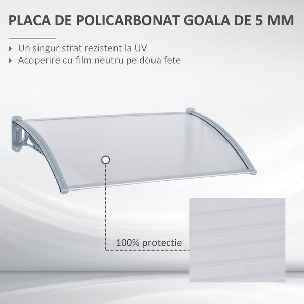 Copertina Rezistentă la Intemperii Outsunny din PVC și Aluminiu pentru Uși și Ferestre 140x70x21cm | Aosom Romania