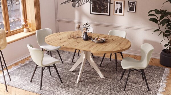 MAZZONI EXPORT ALTEA Bej (țesătură Rio 40) / picioare negre – SCAUN MODERN PENTRU LIVING / SUFRAGERIE / BUCĂTĂRIE / BIROU